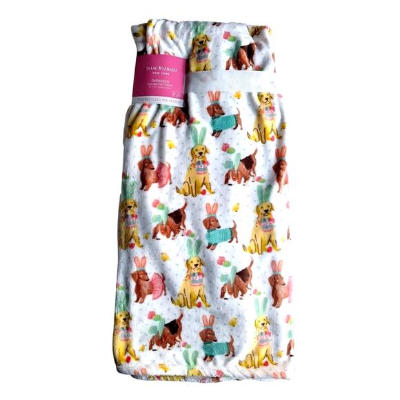 Isaac Mizrahi Easter Bunny Dogs Puppies Throw Comfy Blanket 2024 Dog Puppy Love